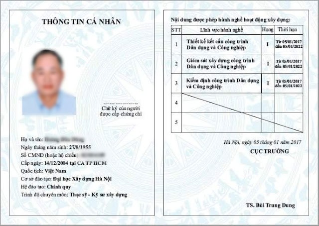Chứng chỉ hành nghề kiểm định xây dựng